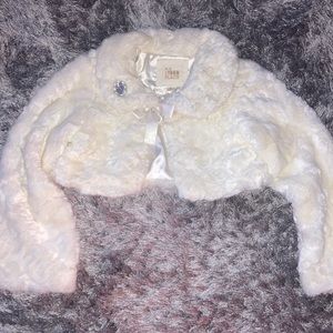 Cream fur coat